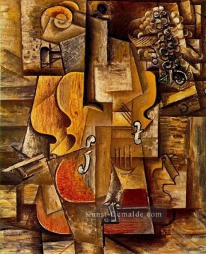 Violon et raisins 1912 kubist Pablo Picasso Ölgemälde